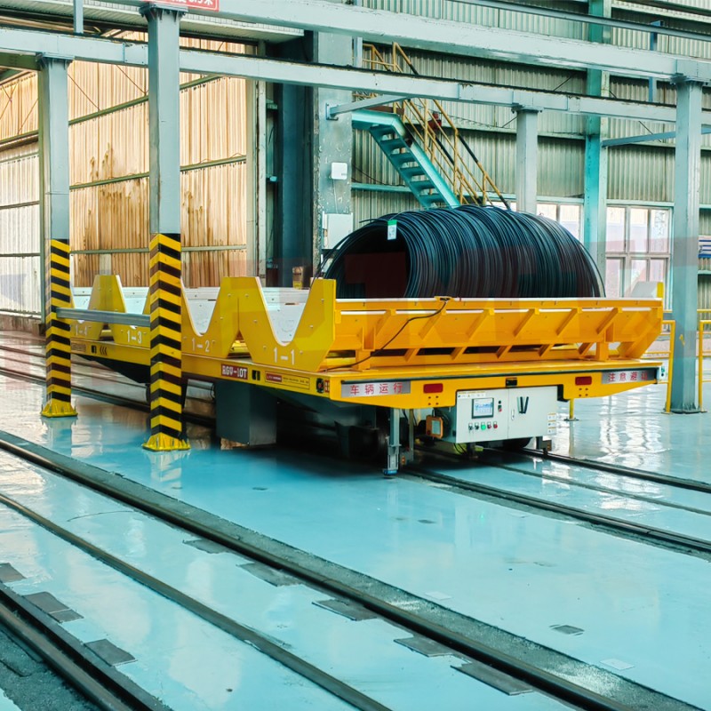 10 ٹن وی کے سائز کا بریکٹ آر جی وی خودکار ریل ٹرانسفر کارٹ